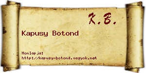 Kapusy Botond névjegykártya